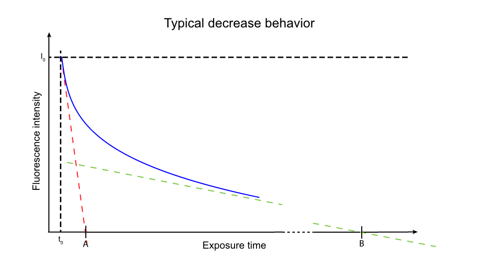 exposure time fluorescence graph typical decrease