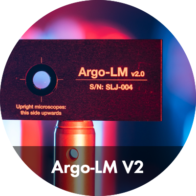 Image of Argo-LM, a fluorescent calibration slide for Low magnification systems